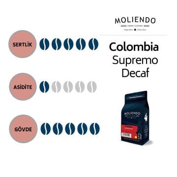 Moliendo Colombia Supremo Decaf  (Kafeinsiz) Yöresel Kahve 1000 gr.