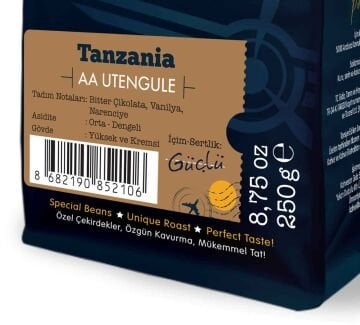 Moliendo Tanzania Utengule AA Yöresel Kahve 250 gr.