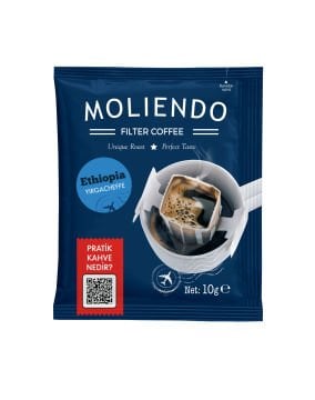 Moliendo Ethiopia Yirgacheffe Pratik Filtre Kahve Avantaj Paketi 2 x 10 Toplam 20 Adet