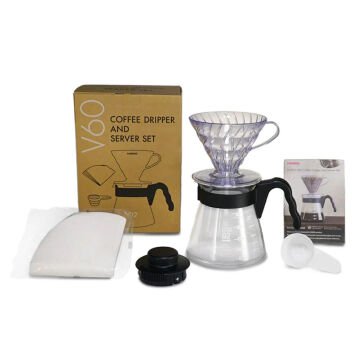 Hario V60 02 Kahve Demleme Seti Şeffaf