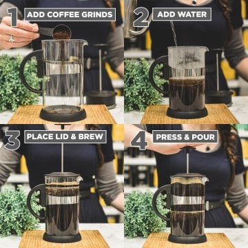 Grosche Zurich French Press Siyah 3 Cup 350 ml