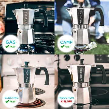 Grosche Milano Moka Pot Gümüş 3 Cup 150 ml