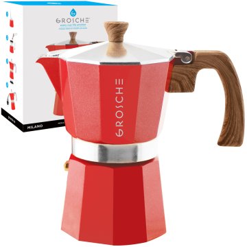 Grosche Milano Moka Pot Kırmızı 6 Cup 275 ml